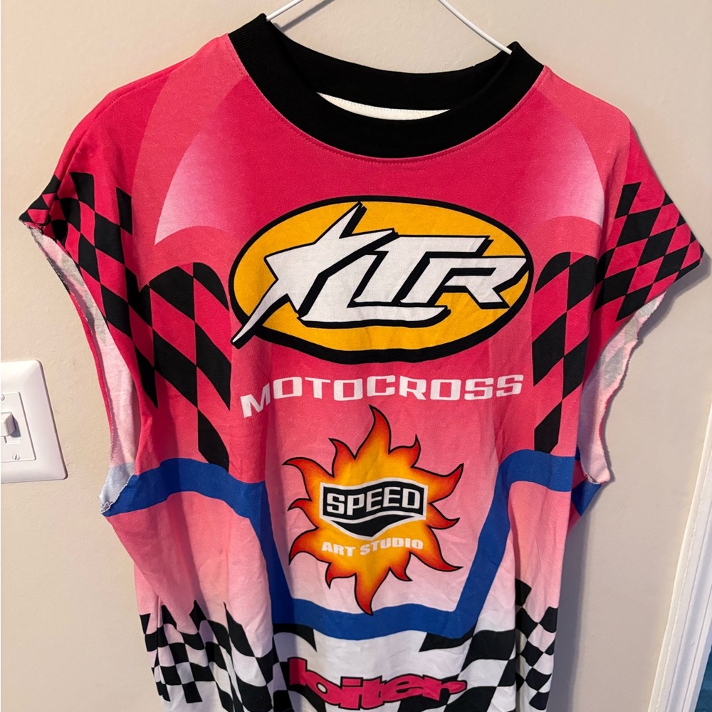 Motocross Shirt - Pink and Black